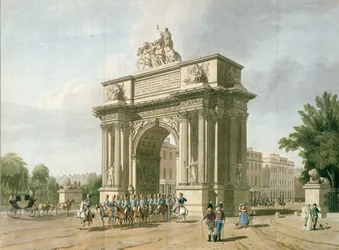 Utsikt over Wellington Arch (akvatint)